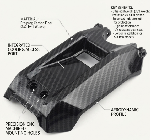 Surron Light Bee Carbon Fiber Style Battery Cover