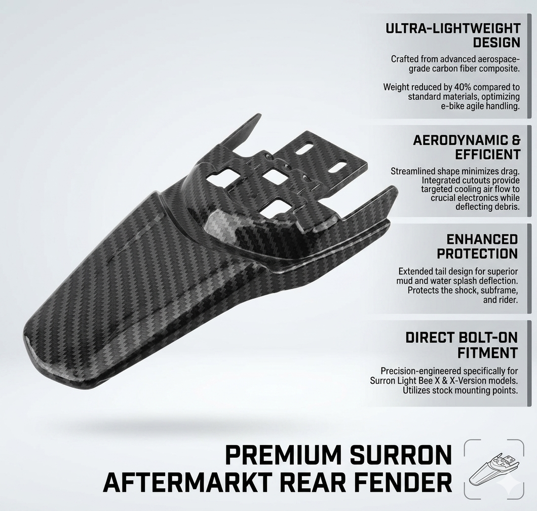 Surron Light Bee Carbon Fiber Style Rear Fender