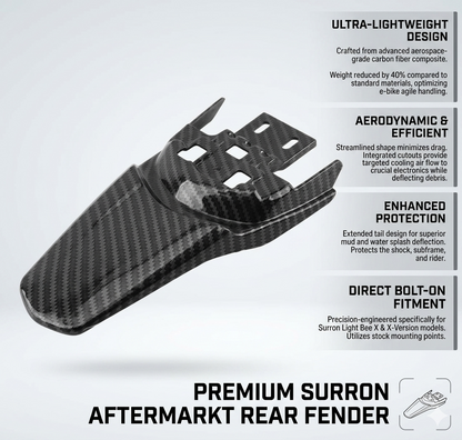 Surron Light Bee Carbon Fiber Style Rear Fender